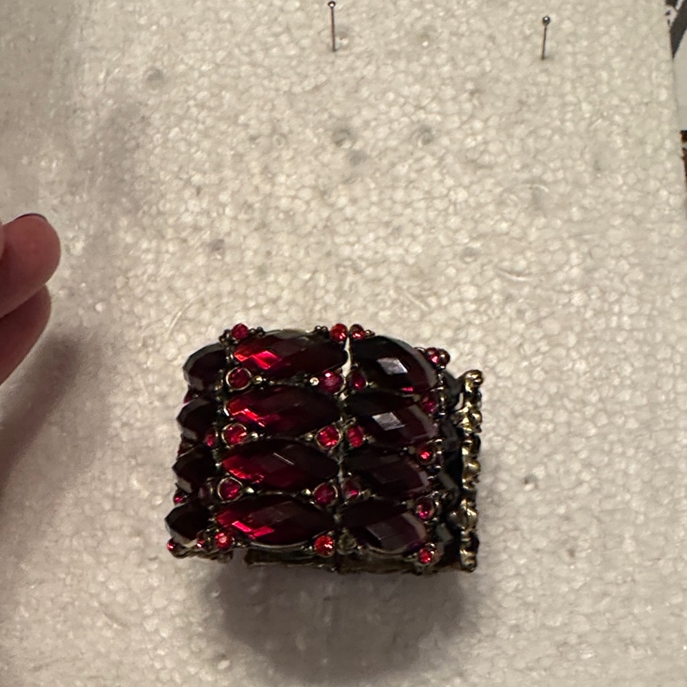 Elegant Red Gemstone Bracelet